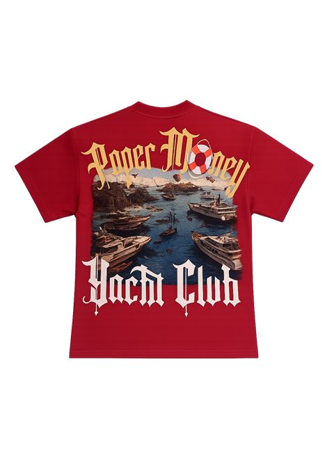 T-shirt con stampa PAPER MONEY | YACHT CLUB SHIRTBURGANDY